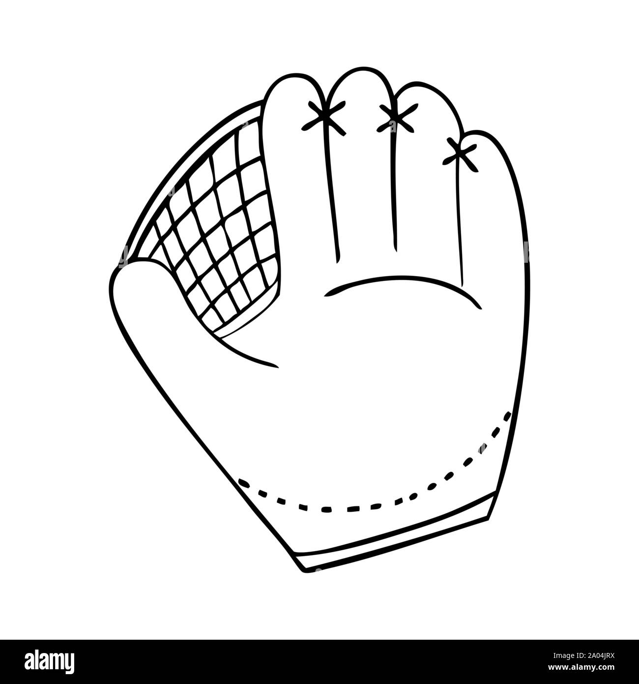 Black and white vector illustration of baseball glove Stock Vector