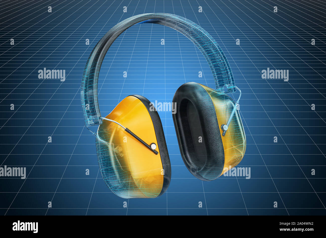 Visualization 3d Cad Model Of Standard Ear Defenders Blueprint 3d Rendering Stock Photo Alamy
