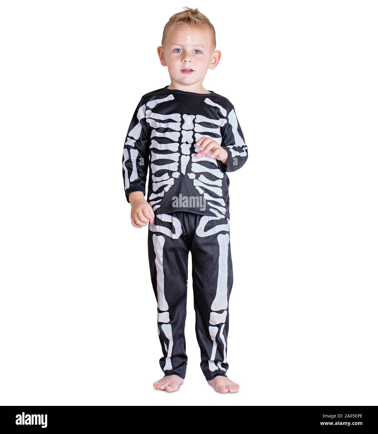 Skeleton Boy Hooded with Colour Bones Childrens Costume main image 1