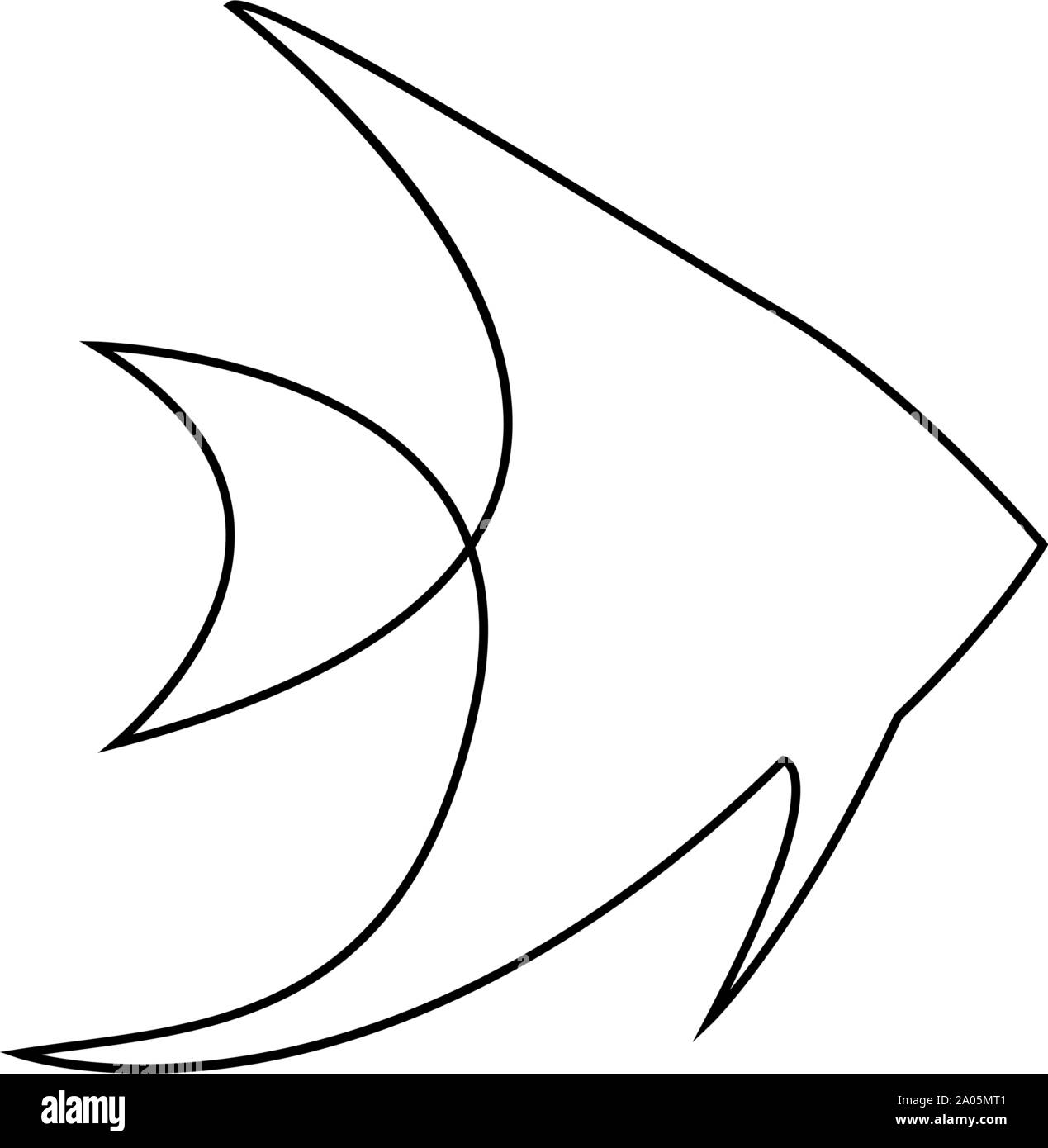 One line fish design silhouette. Logo design. Hand drawn minimalism style. Vector illustration. Stock Vector