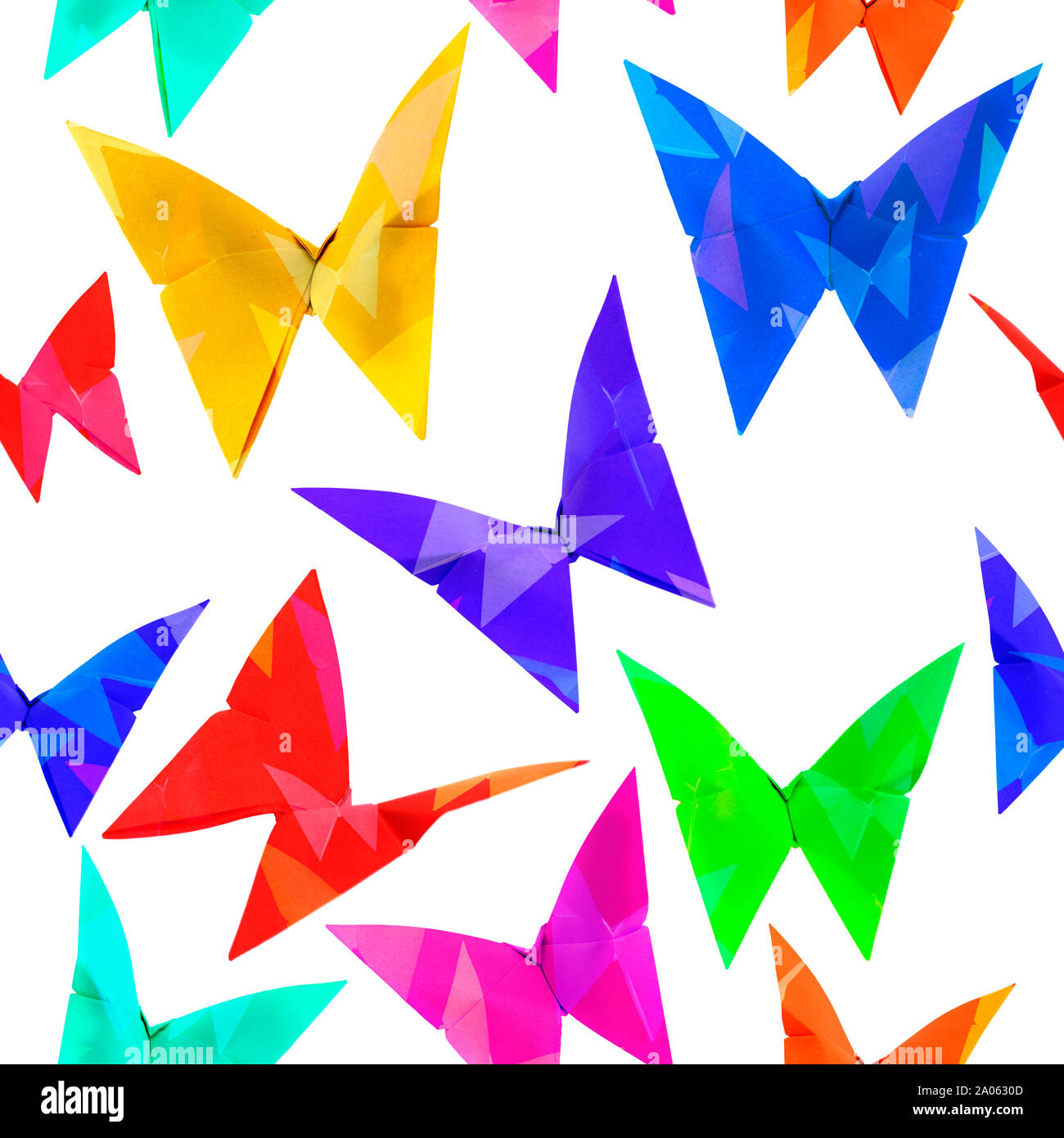origami model isolated on white background - butterfly seamless ...