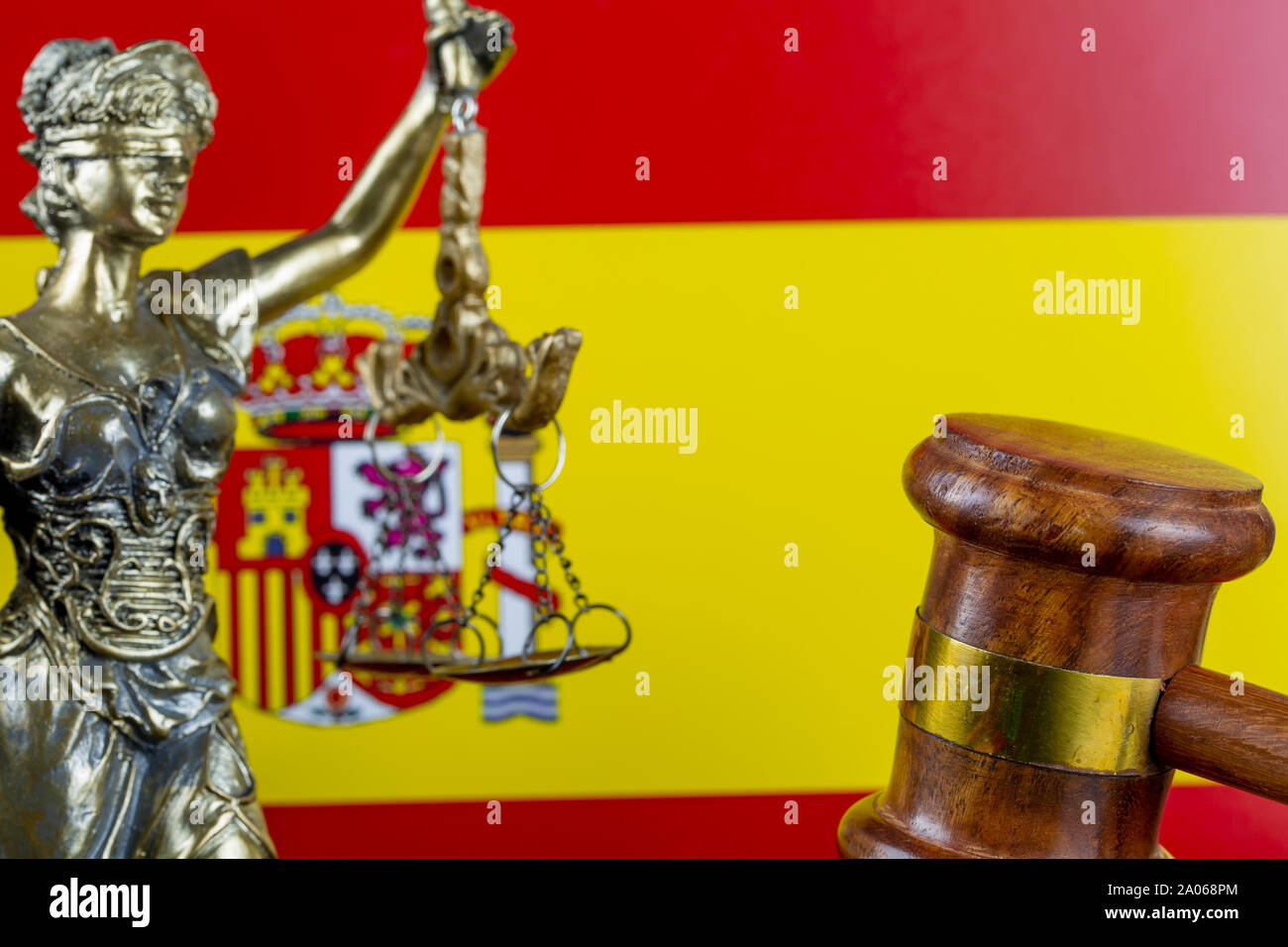 Law, Judge Mallet and spanish flag Stock Photo Alamy