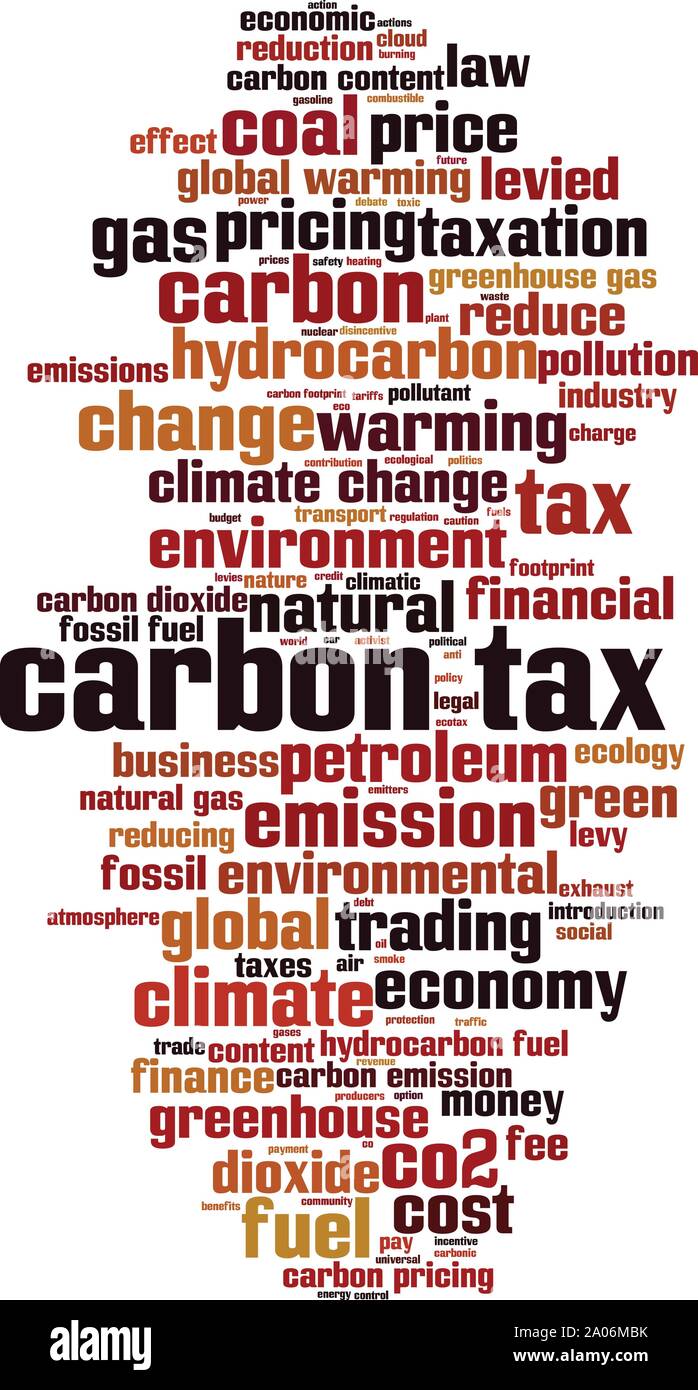 Carbon tax word cloud concept. Collage made of words about carbon tax. Vector illustration Stock Vector