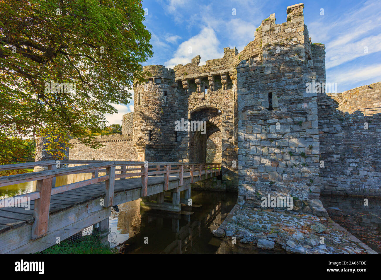 Beaumaris, Anglesey, Wales, United Kingdom.  The 14th century castle.  It is part of the UNESCO World Heritage Site which includes a group of Castles Stock Photo