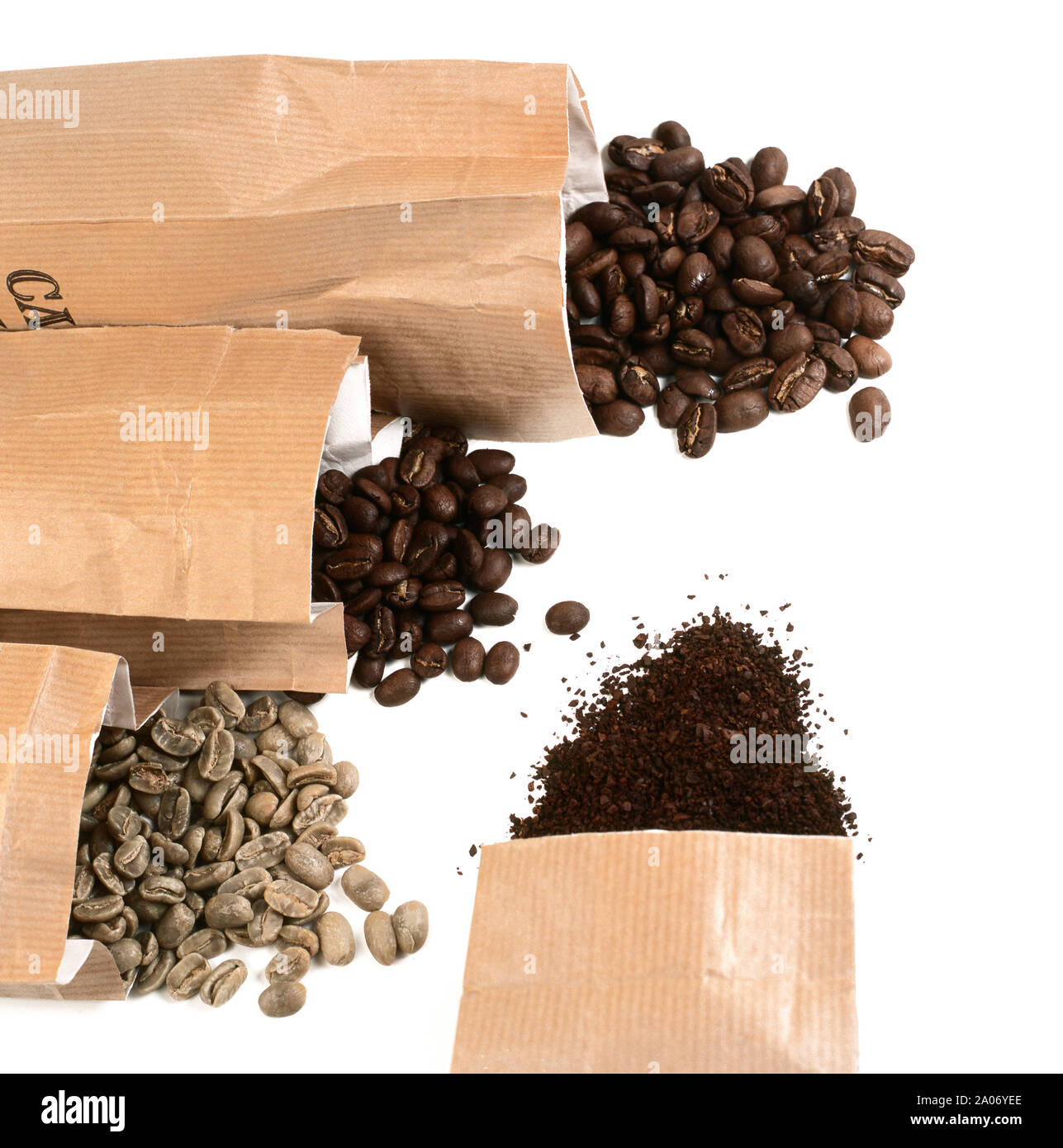 Variety of coffee, studio shot Stock Photo