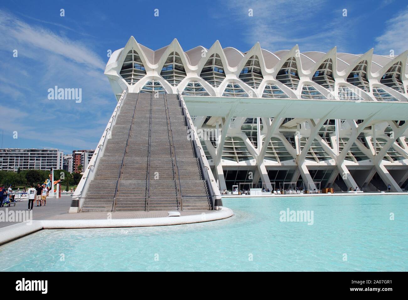 The Museu de les Ciencies at the City of Arts and Sciences in Valencia, Spain on September 5, 2019. Stock Photo