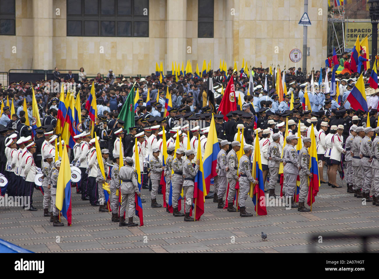 June 4, 2019: The 200-year commemoration of SimÃ³n BolÃvar's triumphant arrival in BogotÃ¡ after the battle of BoyacÃ¡ took place in the Plaza de BolÃvar. (Credit Image: © Daniel Garzon Herazo/ZUMA Wire) Stock Photo