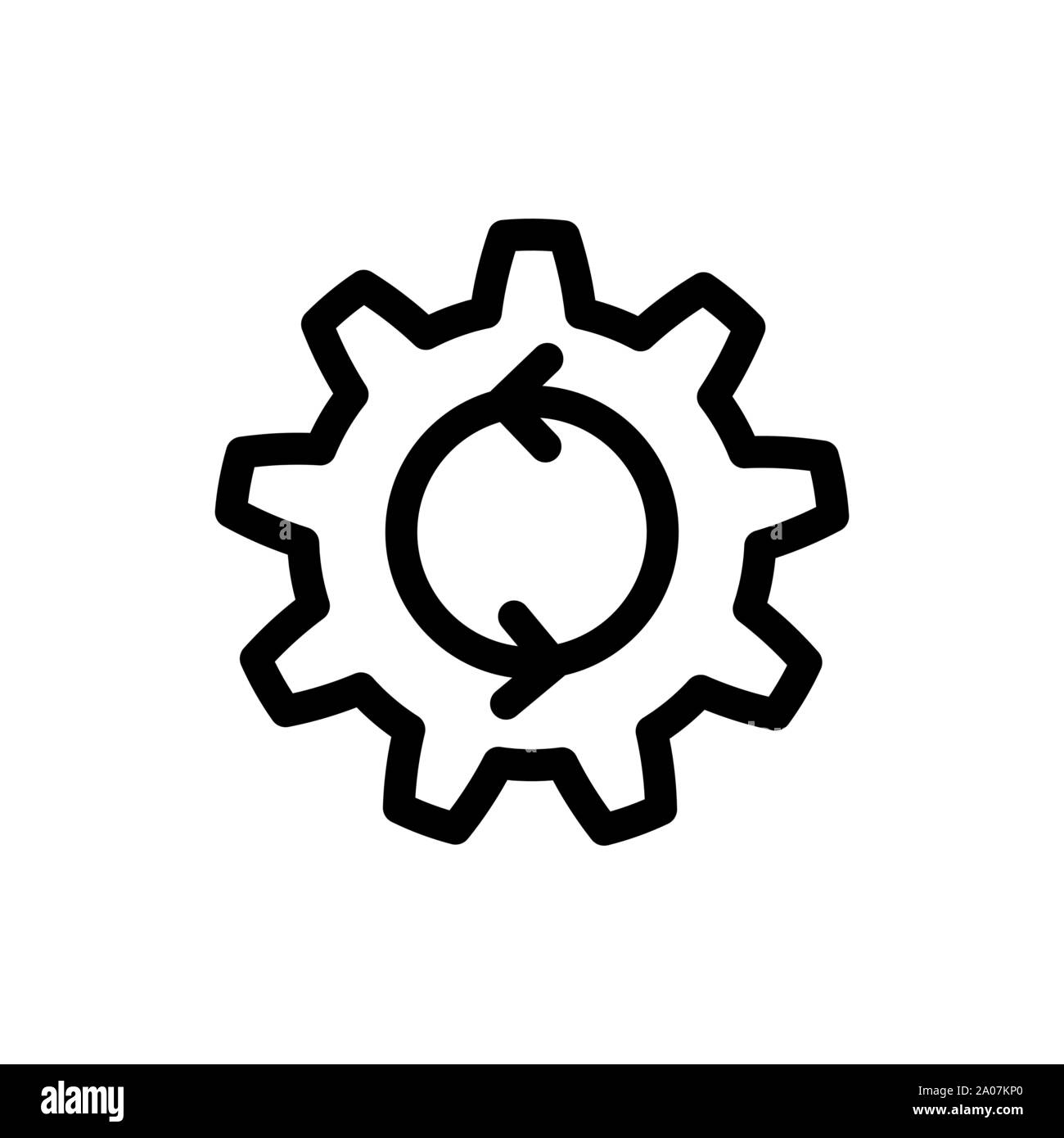 Process icon. Cogwheel with arrows process symbol Stock Vector
