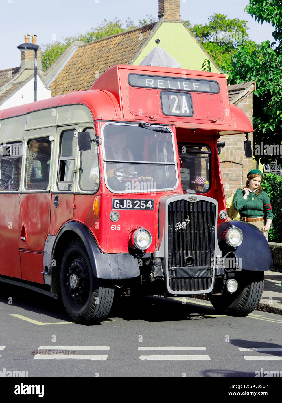 Bristol single deck bus of 1952 with LWL 6B chassis and Eastern Coach Works 39R body now preserved as Thames Valley Traction Company No.,616. Stock Photo