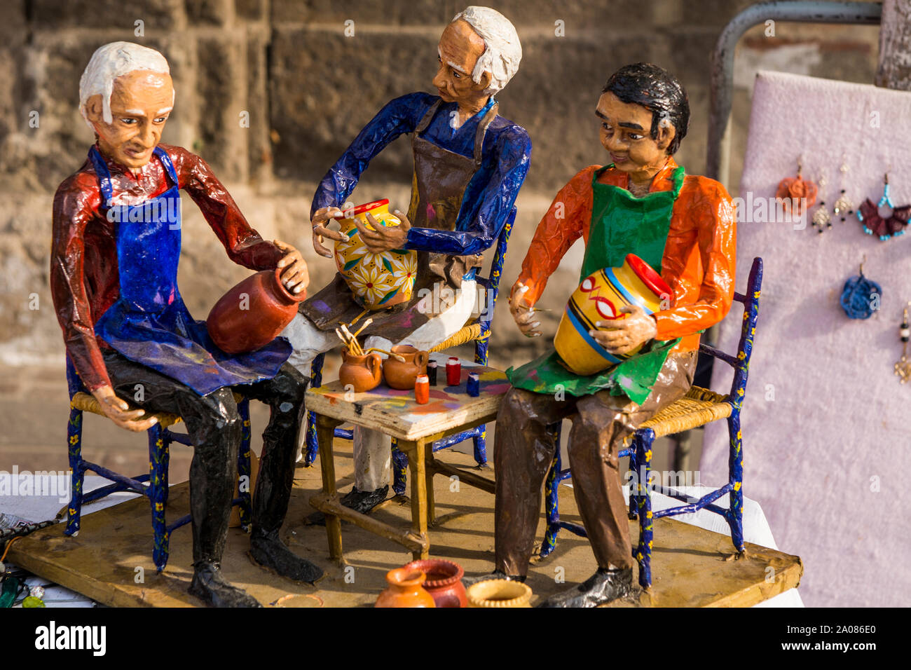 Street sculpture in Tlaquepaque, near Guadalajara, Jalisco, Mexico. Stock Photo