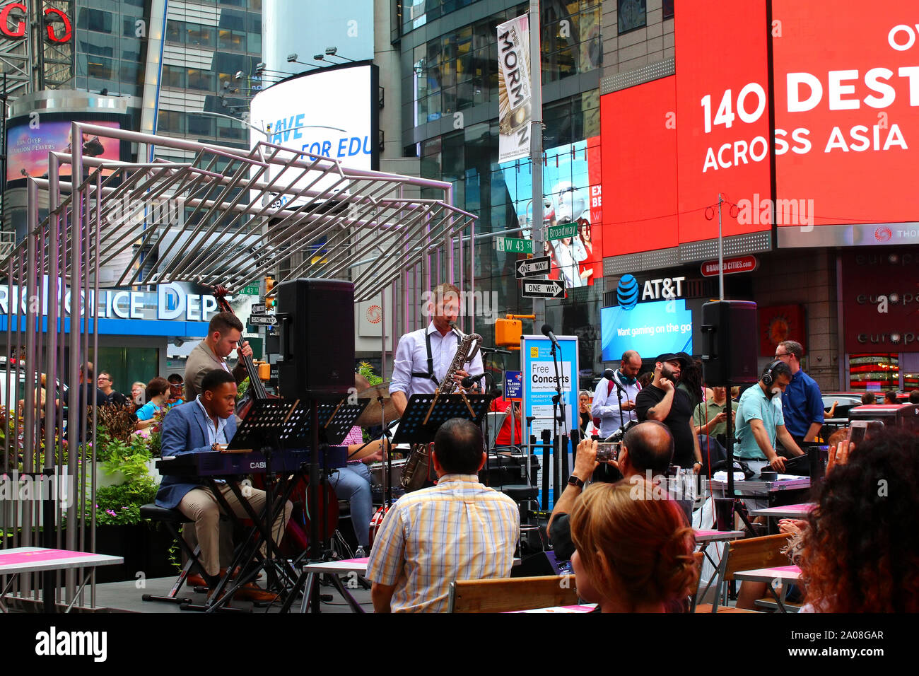 Paul Nedzela Quartet performs during Jazz in Times Square event