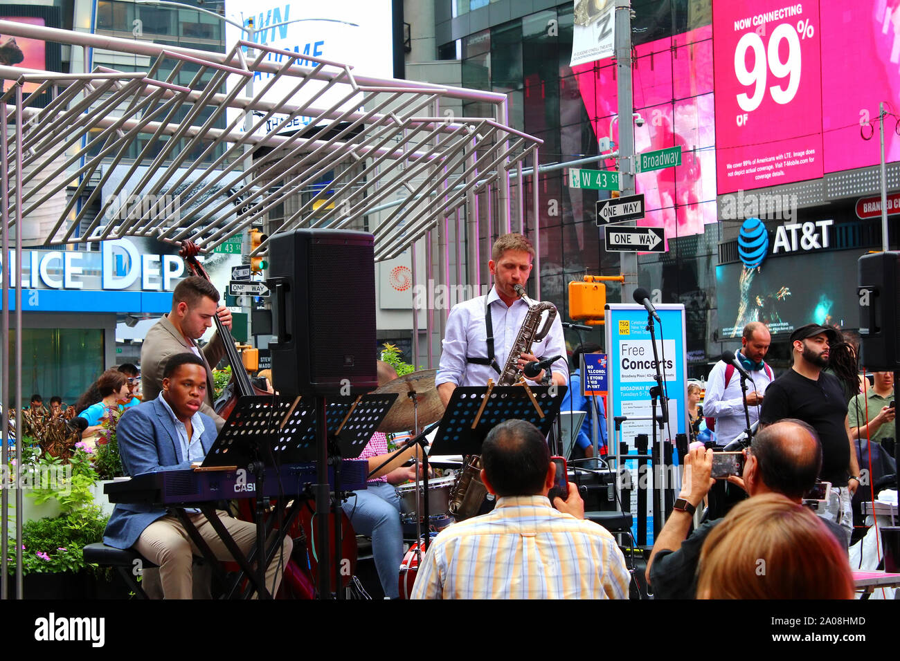 Paul Nedzela Quartet performs during Jazz in Times Square event