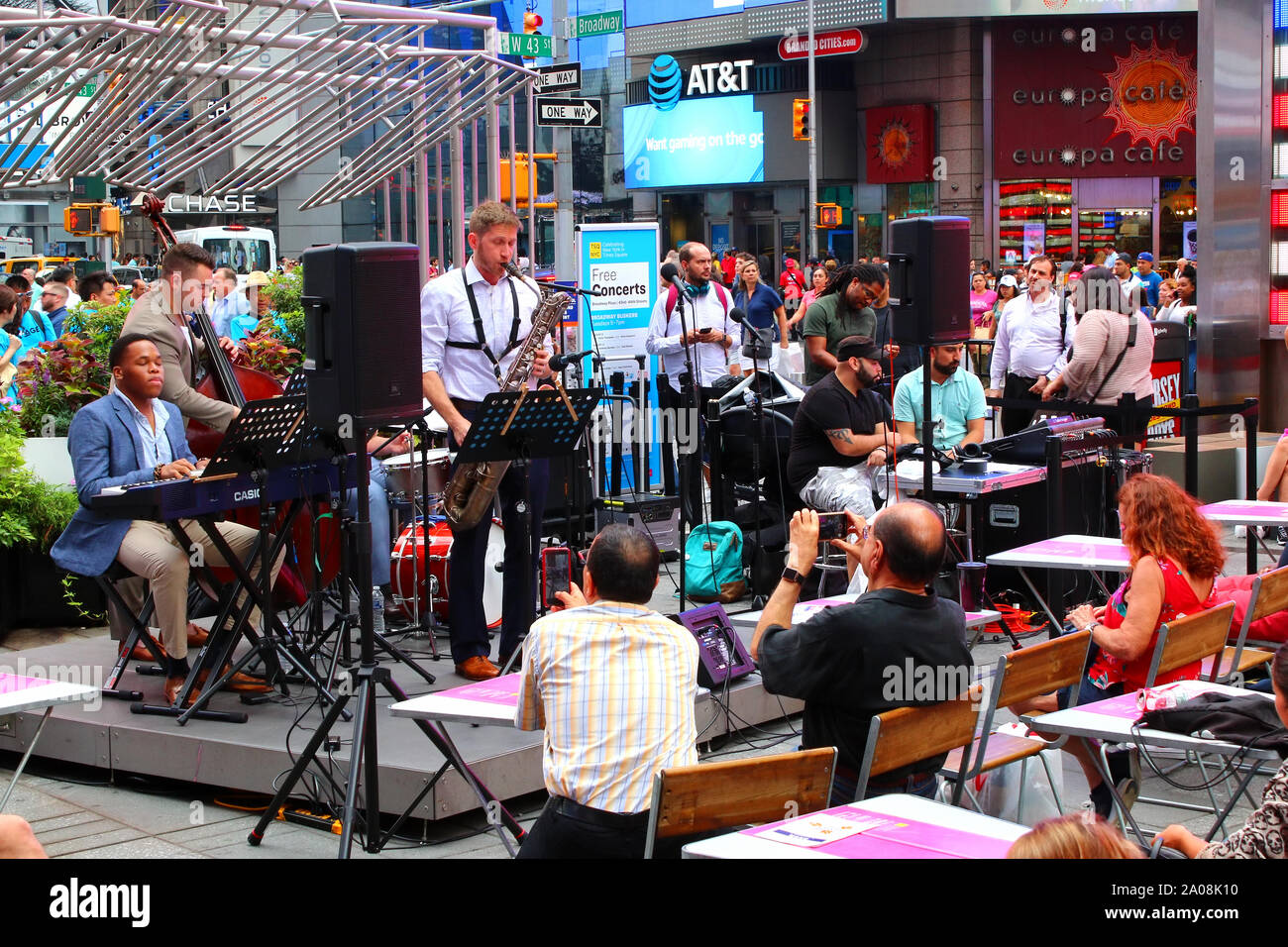 Paul Nedzela Quartet performs during Jazz in Times Square event