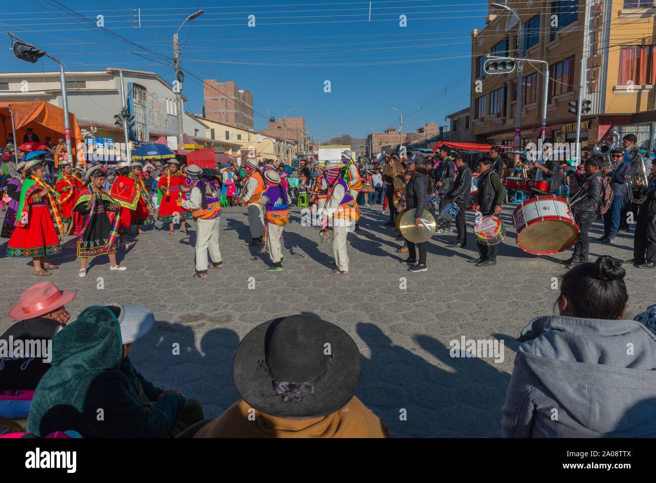 Annual festival honouring the Virgin Urkupiña, Uyuni, district Potosi, Bolivia, Latin America Stock Photo