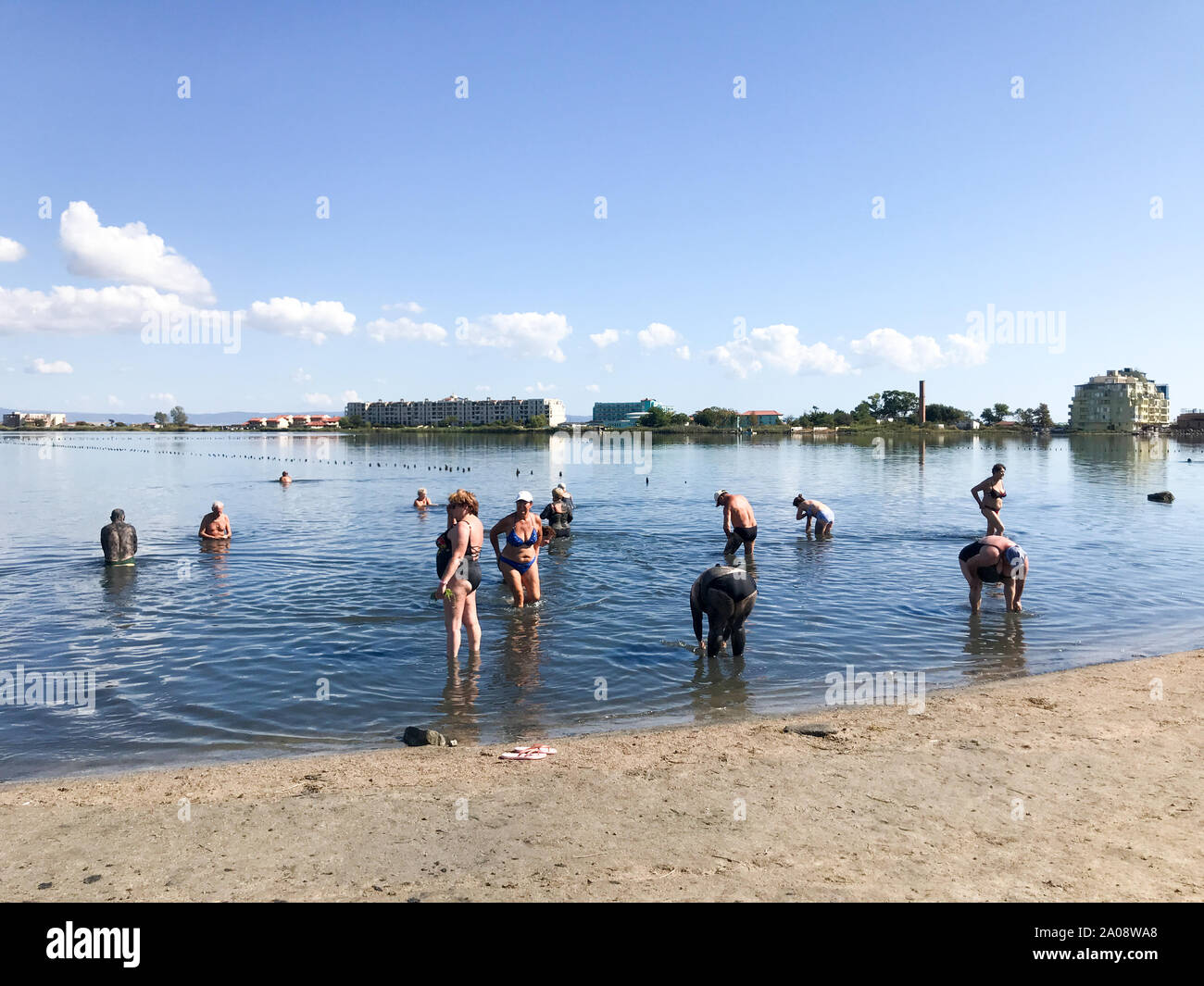 Pomorie, Bulgaria - September 06, 2019: Natural SPA In Pomorie Mud ...