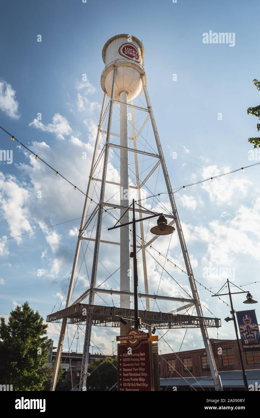 Durham/ NC/ USA - August 11, 2019: a view from the American Tobacco Campus  Stock Photo