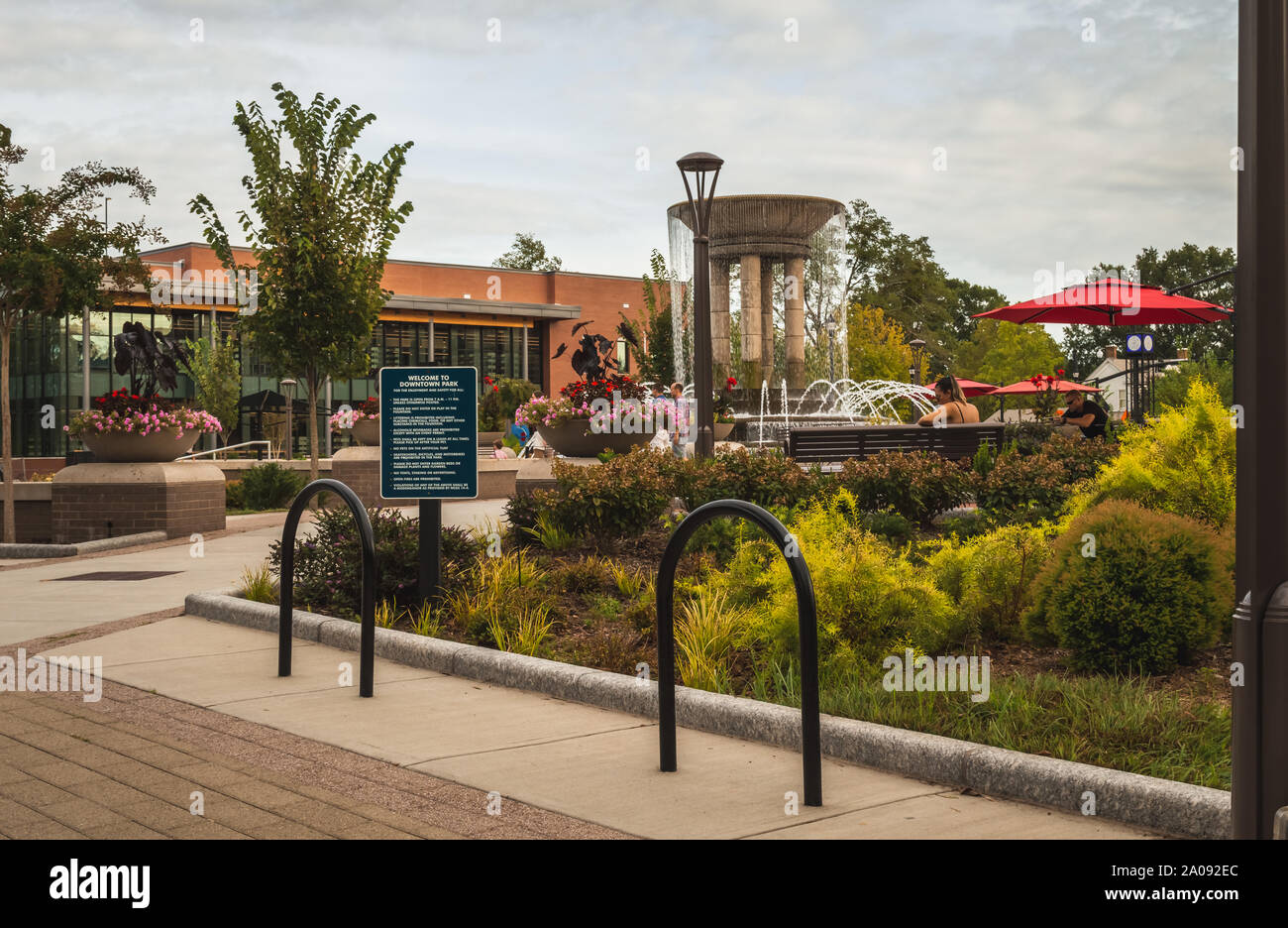 Cary/ NC/ USA September 14, 2019 the Downtown Park, a beautiful