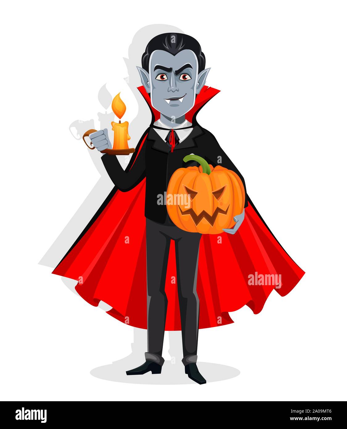 Cartoon happy vampire Royalty Free Vector Image