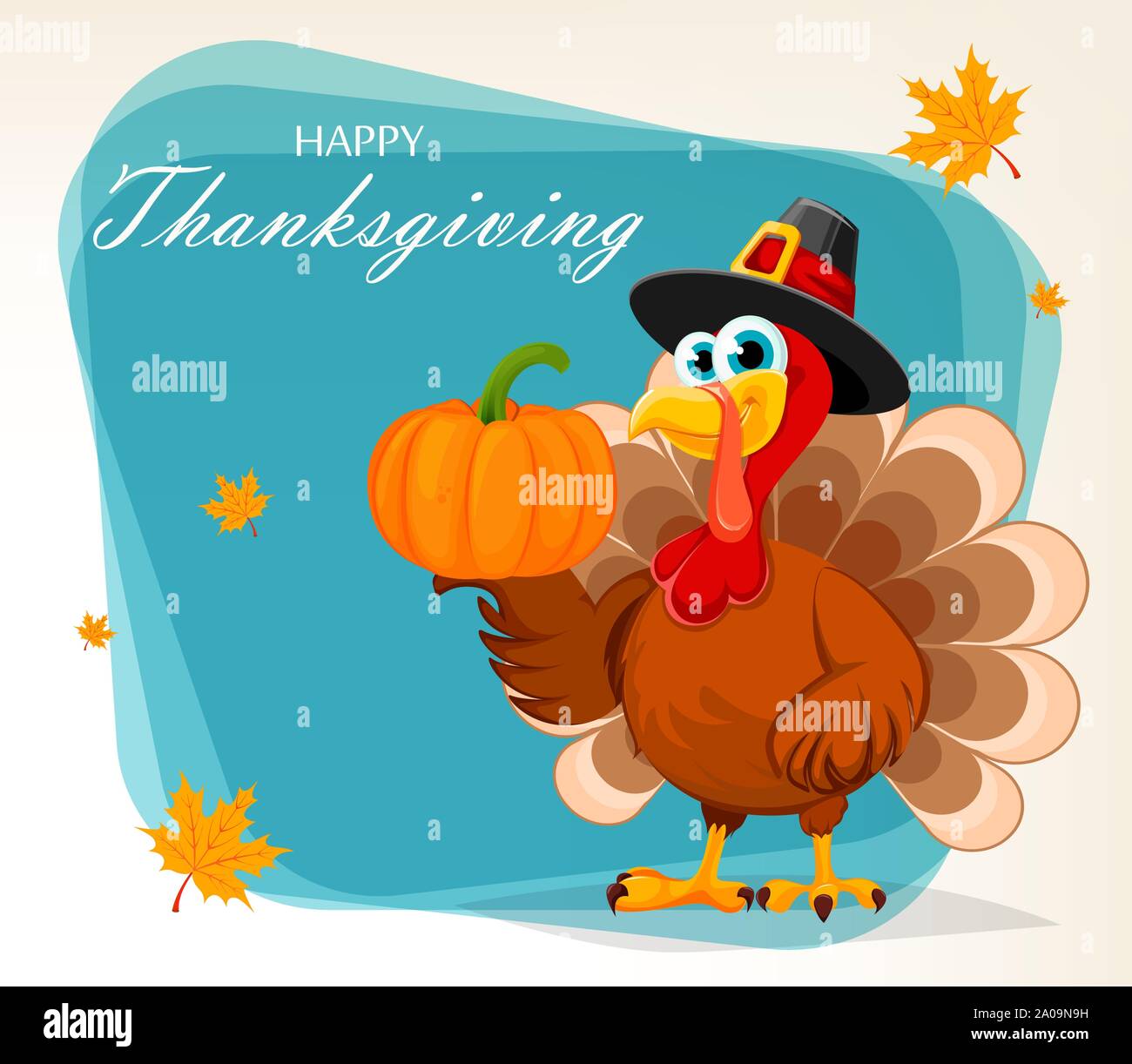 Happy Thanksgiving, greeting card, poster or flyer for holiday