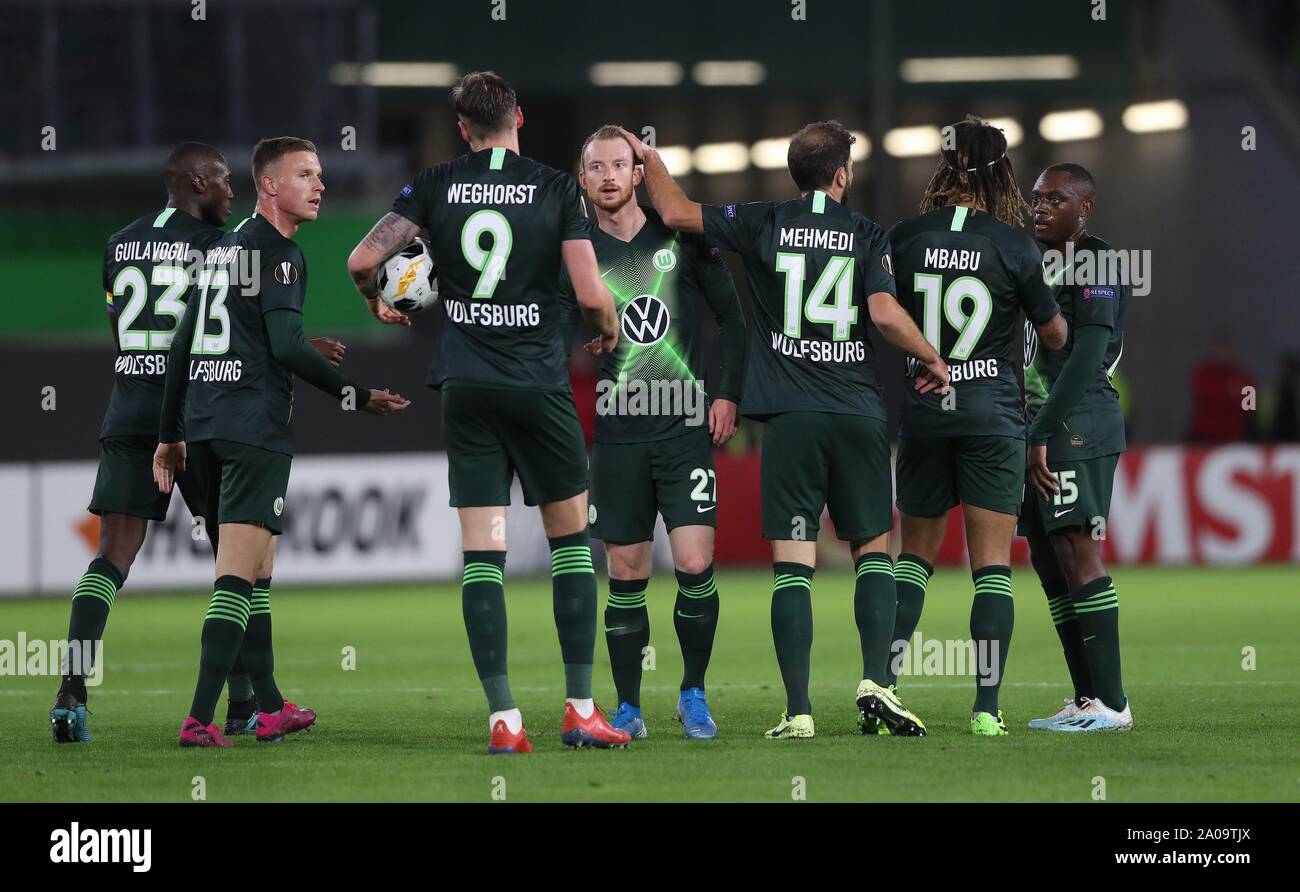 Wolfsburg, Deutschland. 19th Sep, 2019. firo: 19.09.2019, football, UEFA Europa  League, EL, season 2019/2020, VfL Wolfsburg - PFK Oleksandrija jubilation  1-0 to Maximilian ARNOLD | usage worldwide Credit: dpa/Alamy Live News  Stock Photo - Alamy