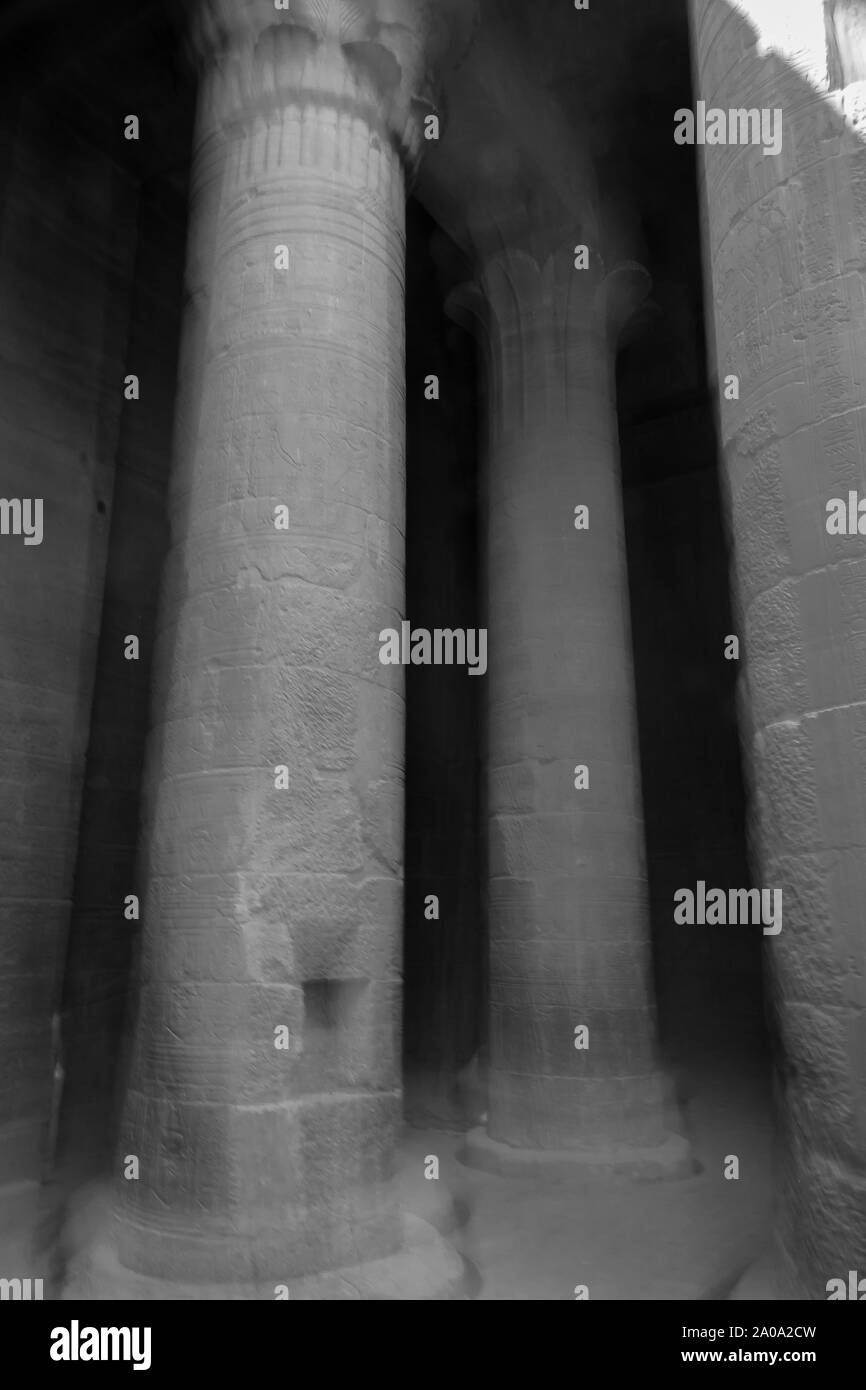 Egypt. Columns in the Temple of Philae, Temple of Isis. Nile Stock Photo -  Alamy