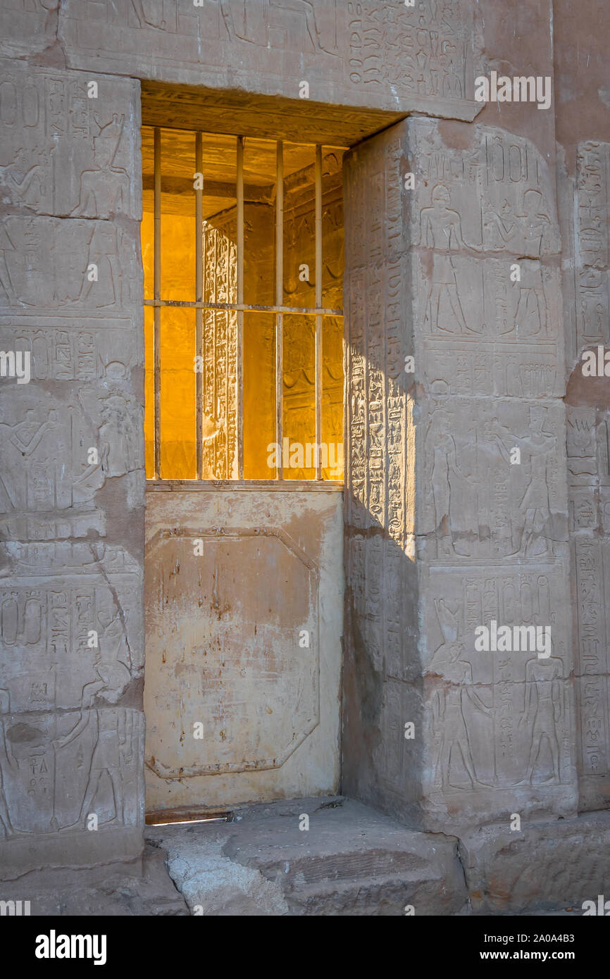 Doors inside the Temple of Edfu. Egypt. Africa Stock Photo Alamy