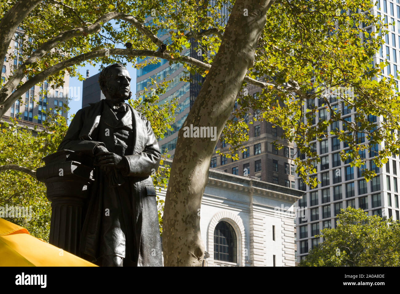 William Earl Dodge Statue, Bryant Park, NYC Stock Photo