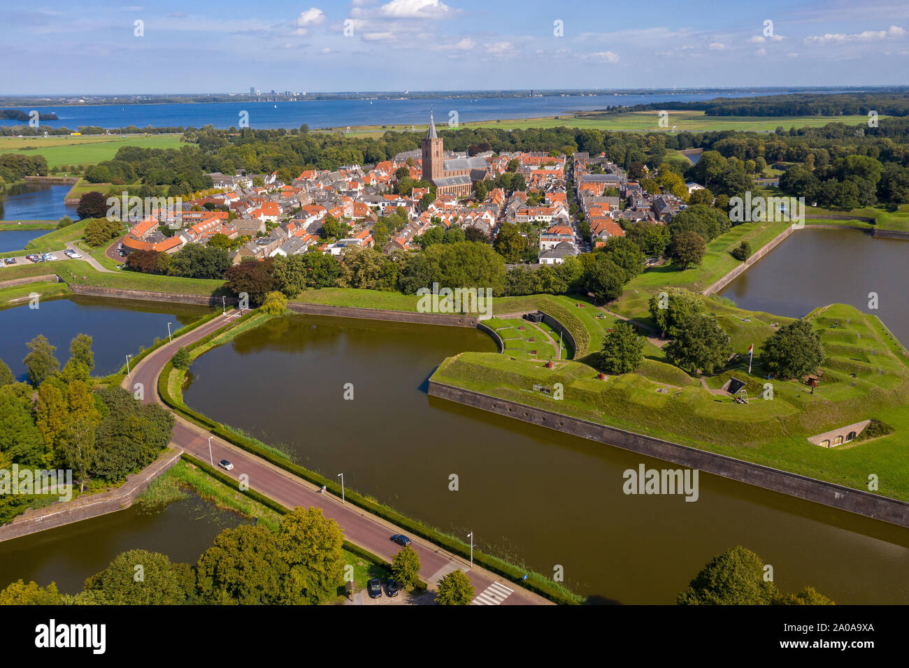 Naarden Vesting Netherlands, fortress city from the Middle Ages from the  air Stock Photo - Alamy