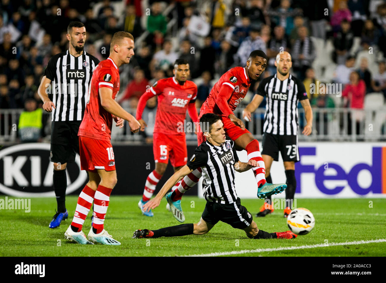 19th September 2019; Stadion FK Partizan, Belgrade, Serbia; Europa League  Football, Partizan Belgrade versus AZ Alkmaar;