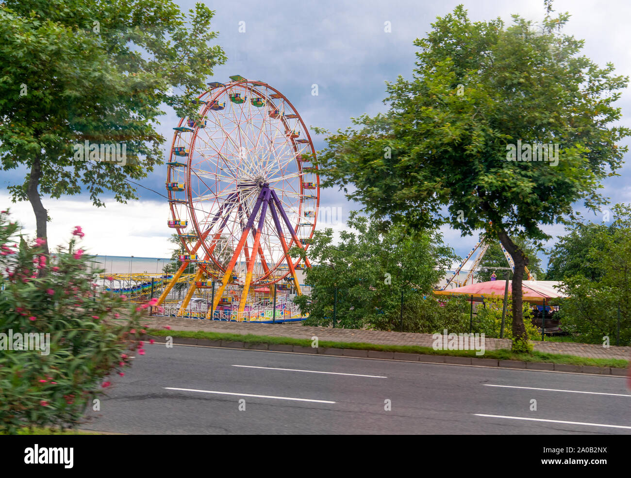 Trabon Turkey August 05 2019 Trabzon City View With Highway And Ferris Wheel Stock Photo Alamy