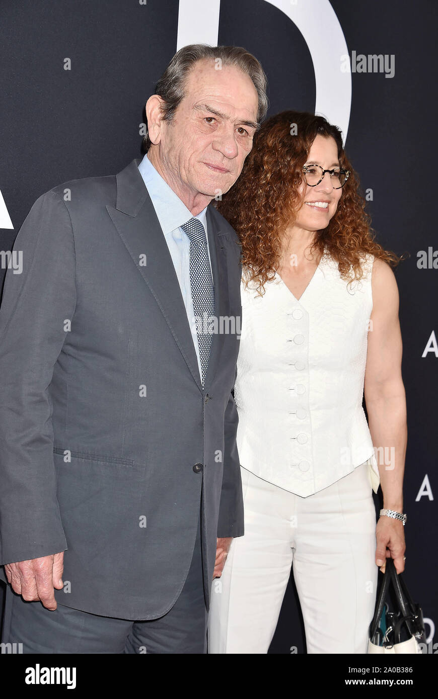 HOLLYWOOD, CA - SEPTEMBER 18: Tommy Lee Jones and Dawn Laurel-Jones attend the premiere of 20th Century Fox's 'Ad Astra' at The Cinerama Dome on September 18, 2019 in Los Angeles, California. Stock Photo