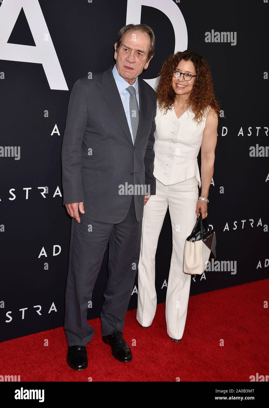 HOLLYWOOD, CA - SEPTEMBER 18: Tommy Lee Jones and Dawn Laurel-Jones attend the premiere of 20th Century Fox's 'Ad Astra' at The Cinerama Dome on September 18, 2019 in Los Angeles, California. Stock Photo