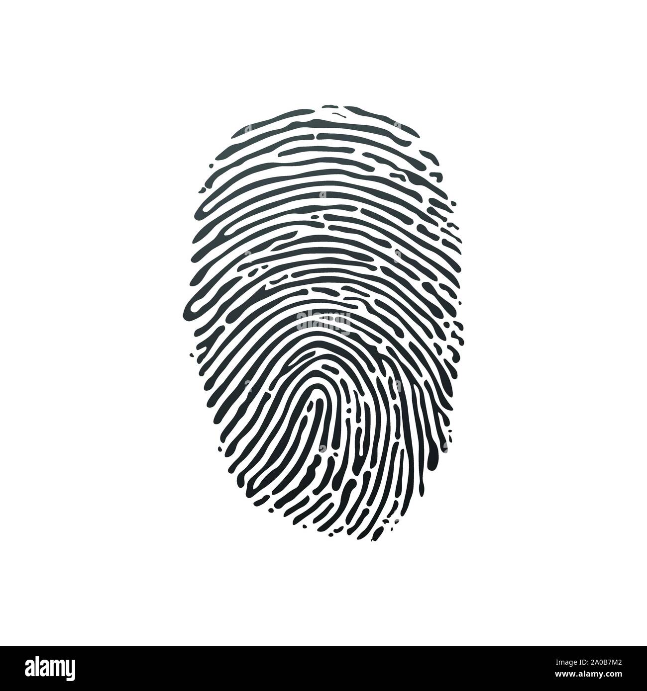 Black fingerprint shape. secure identification. Stock Vector illustration isolated on white background Stock Vector
