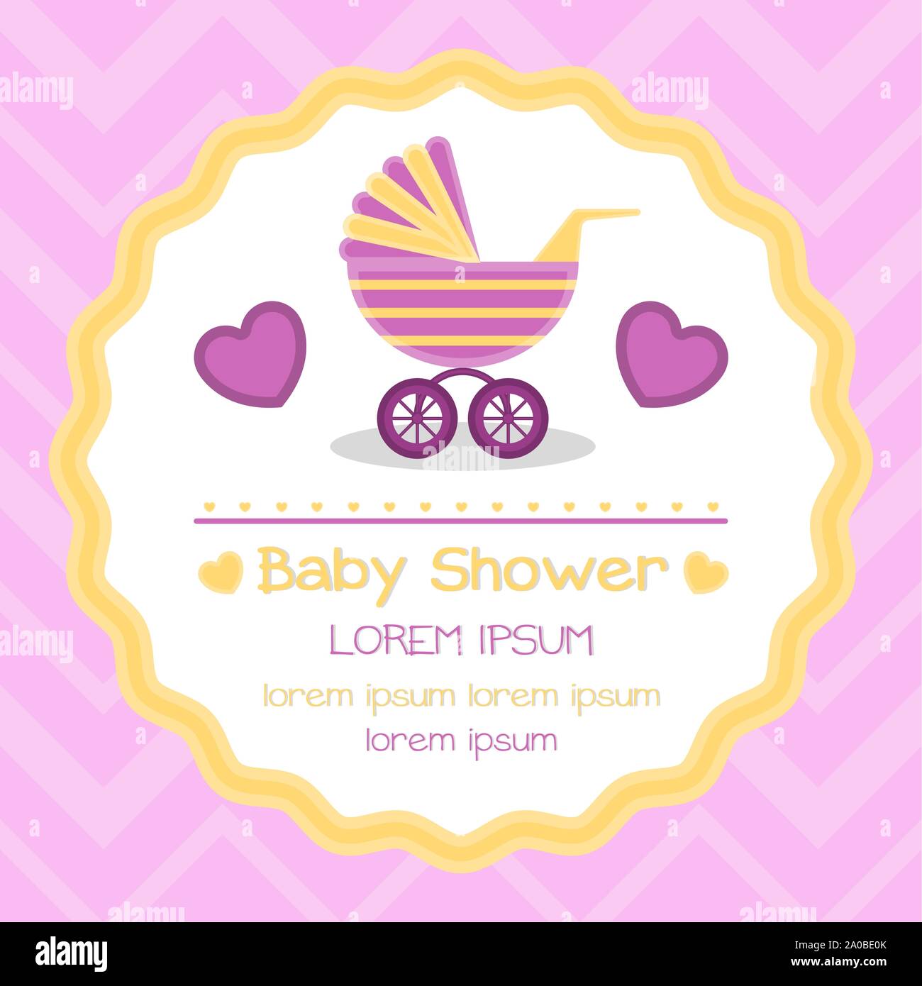 Baby shower card with a baby carriage - Vector Stock Vector Image & Art ...