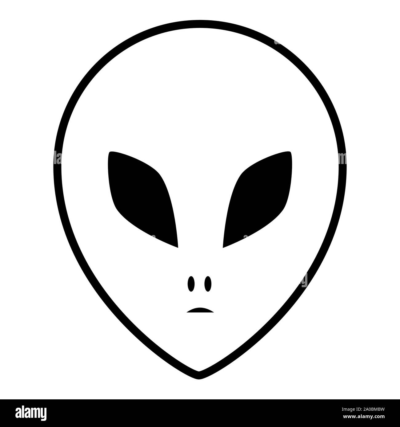 Alien Head Simple Design Stock Photo