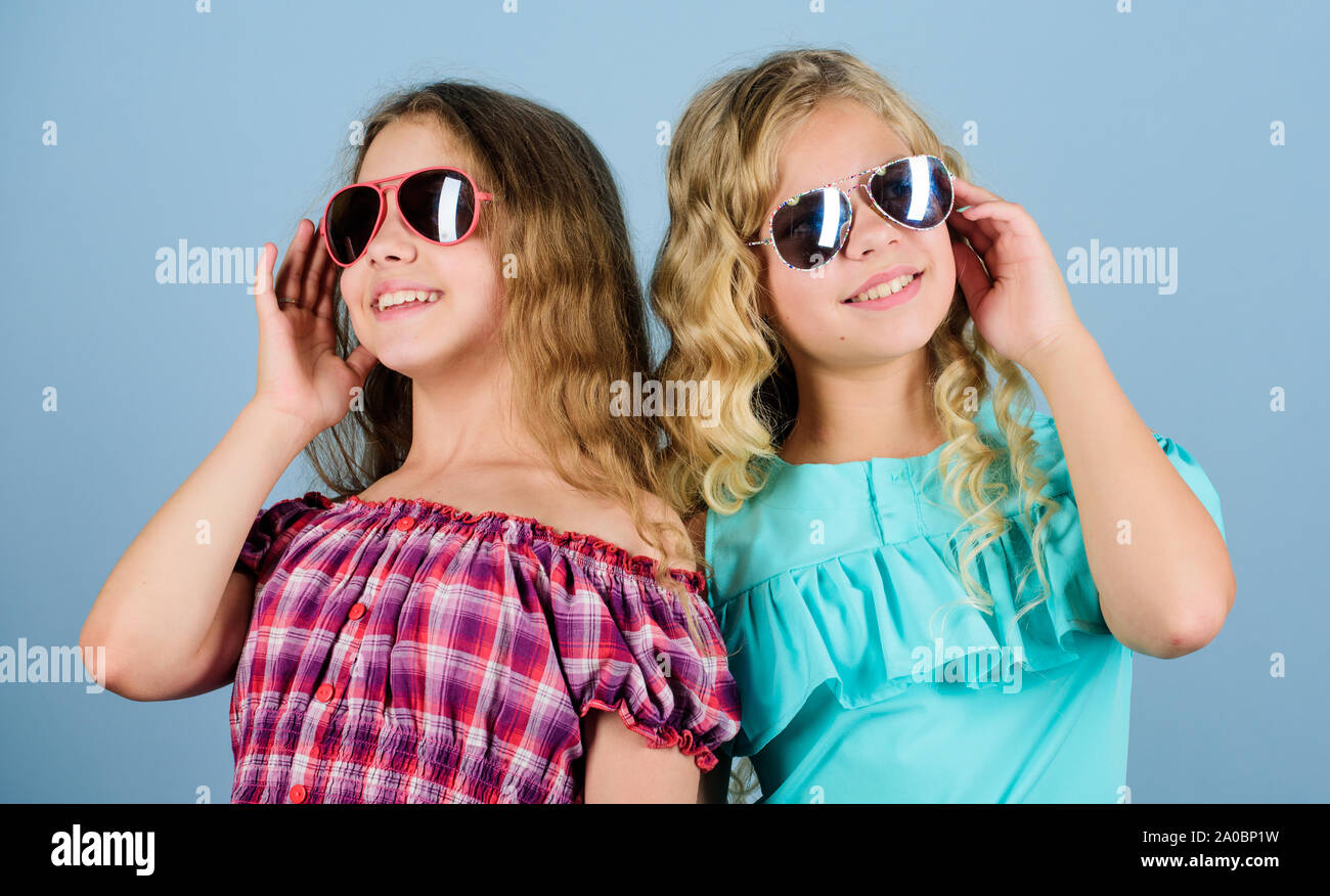 Style Only Happy Small Girls With Long Healthy Hair Kid Summer