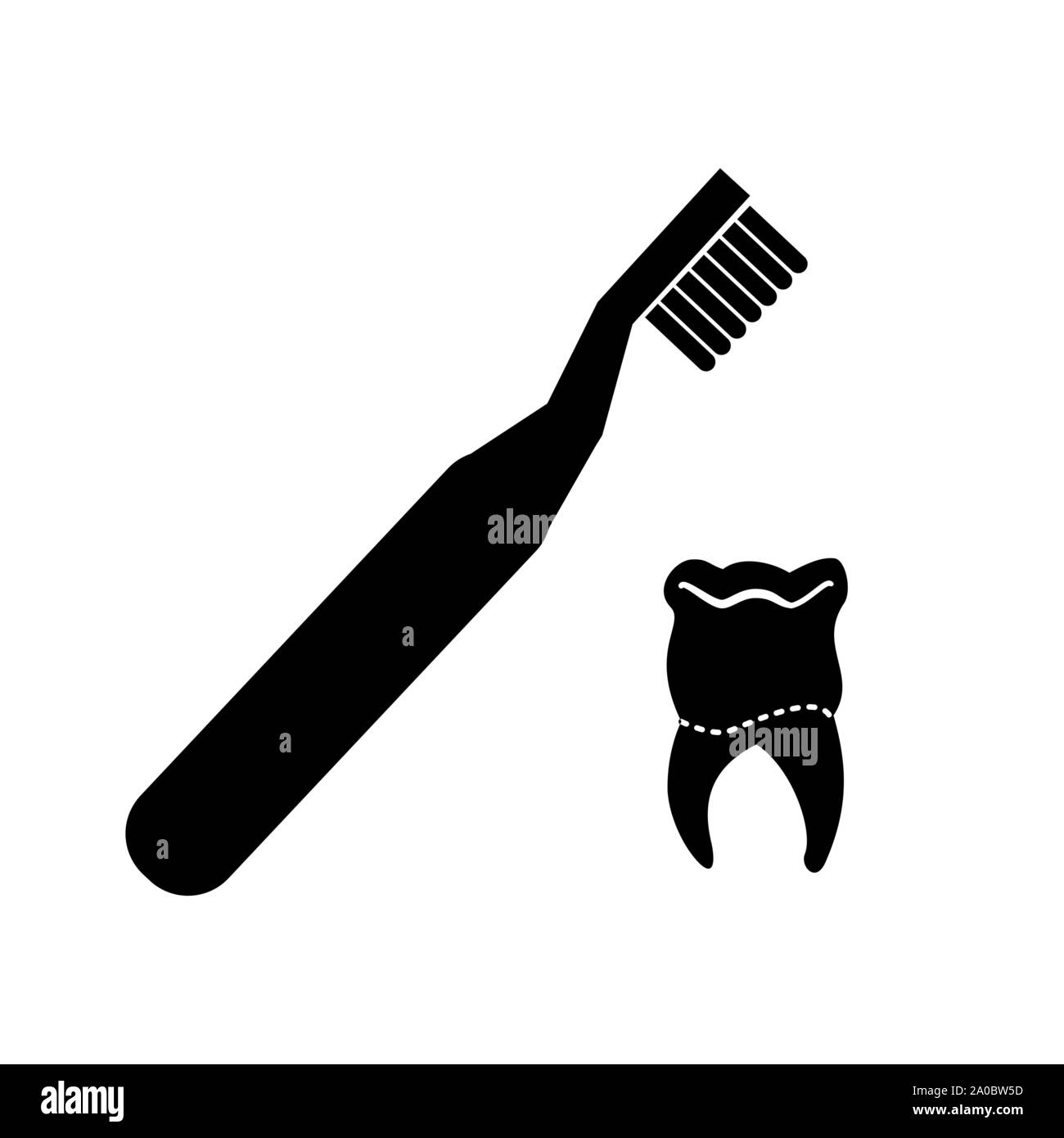 tooth human with brush vector illustration design Stock Vector Image ...