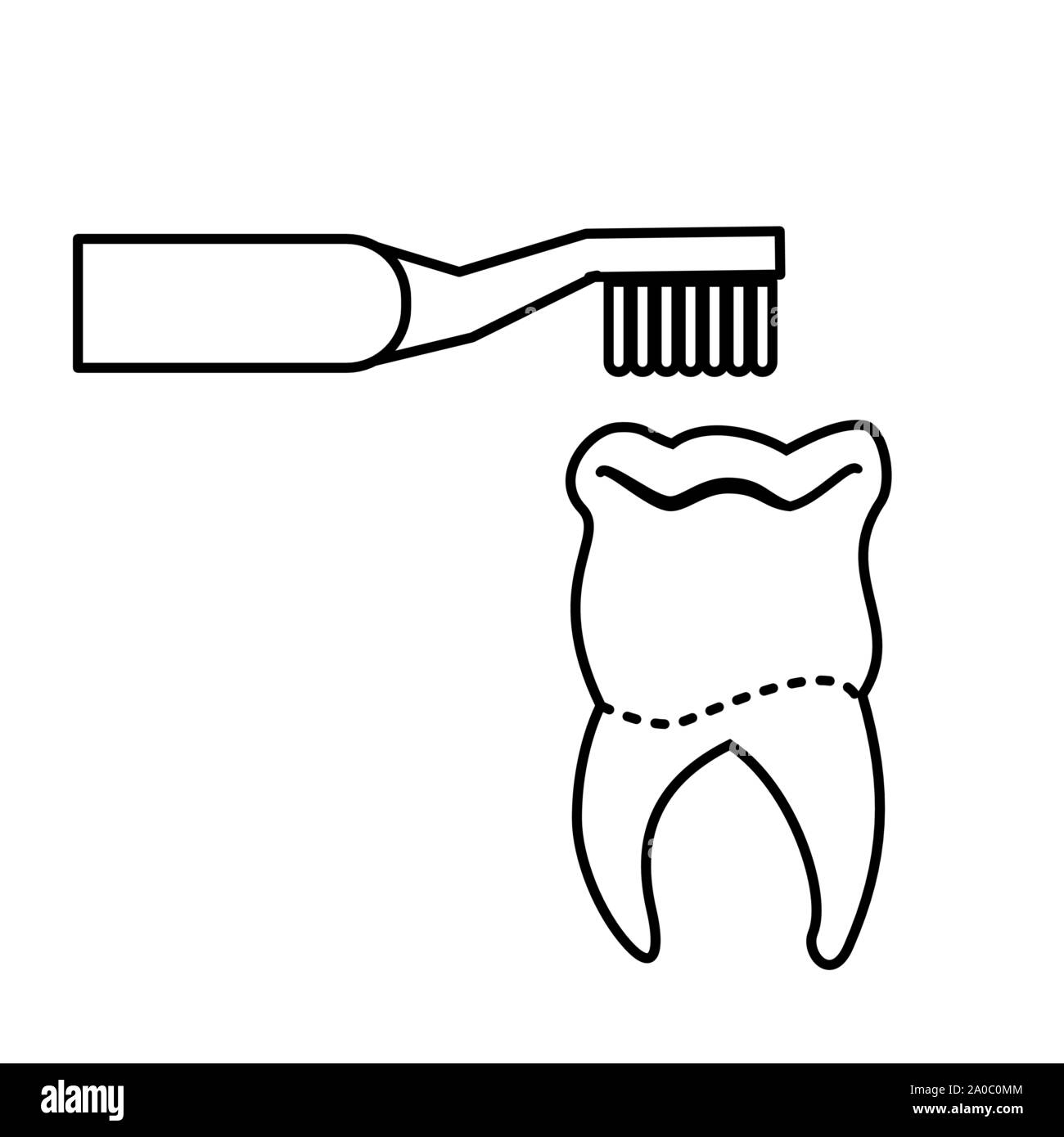 tooth human with brush vector illustration design Stock Vector Image ...