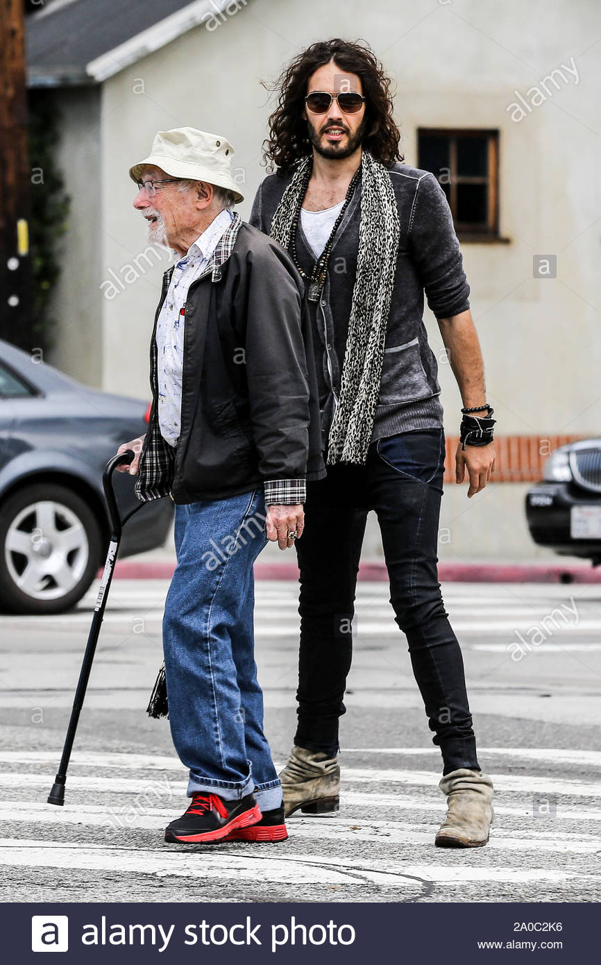 West Hollywood Ca British Comedian Russell Brand Smiles To The