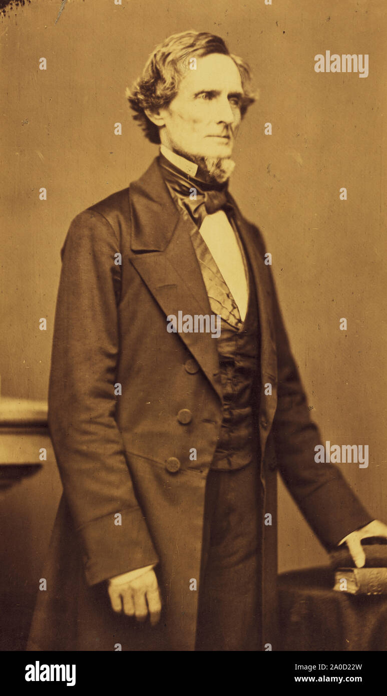 Jefferson Davis - President of the Confederate States of America - portrait - taken by Matthew Brady between 1858 - 1860 Stock Photo