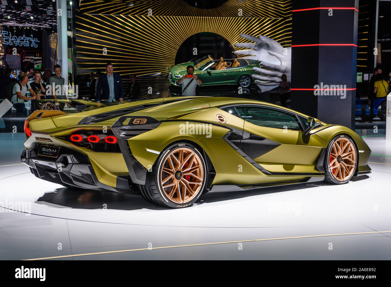 FRANKFURT GERMANY SEPT 2019 Yellow Golden LAMBORGHINI SIAN FKP 37 FRANKFURT GERMANY SEPT 2019 Yellow Golden LAMBORGHINI SIAN FKP 37