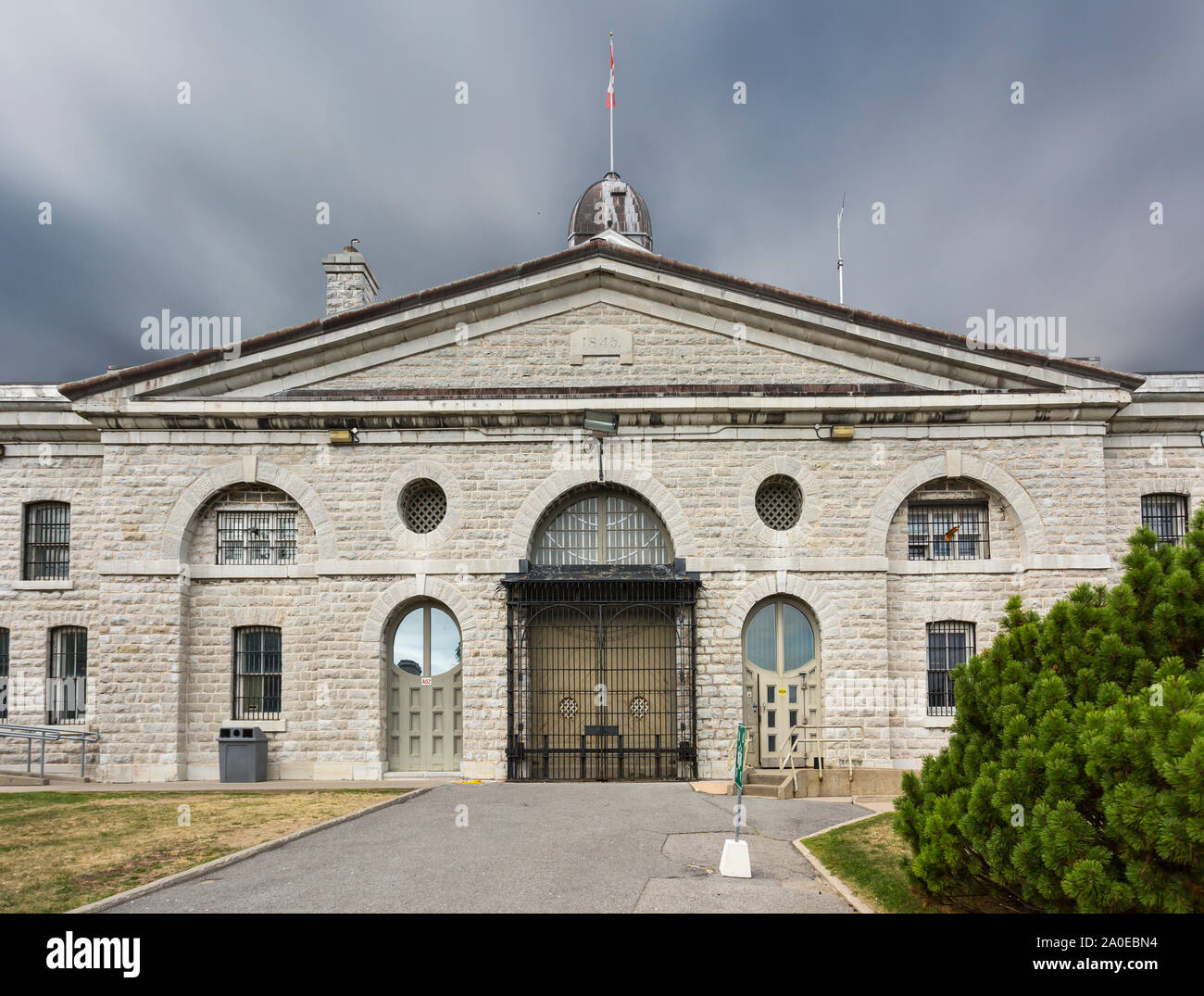 Kingston Penitentiary is a former maximum security prison that opened June 1835 and closed September 2013 now open for Jailhouse Tours Ontario Canada Stock Photo