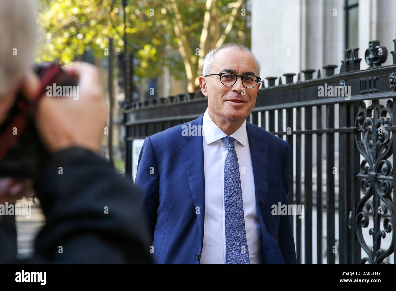 London, UK. 19th Sep, 2019. Lord Patrick Pannick QC - lawyer acting for Gina Miller arriving at the UK Supreme Court in London on the final day of the three-day appeal hearing over the claim that British Prime Minister, Boris Johnson acted unlawfully in advising the Queen to prorogue parliament for five weeks in order to prevent MPs from debating the Brexit crisis. Credit: SOPA Images Limited/Alamy Live News Stock Photo