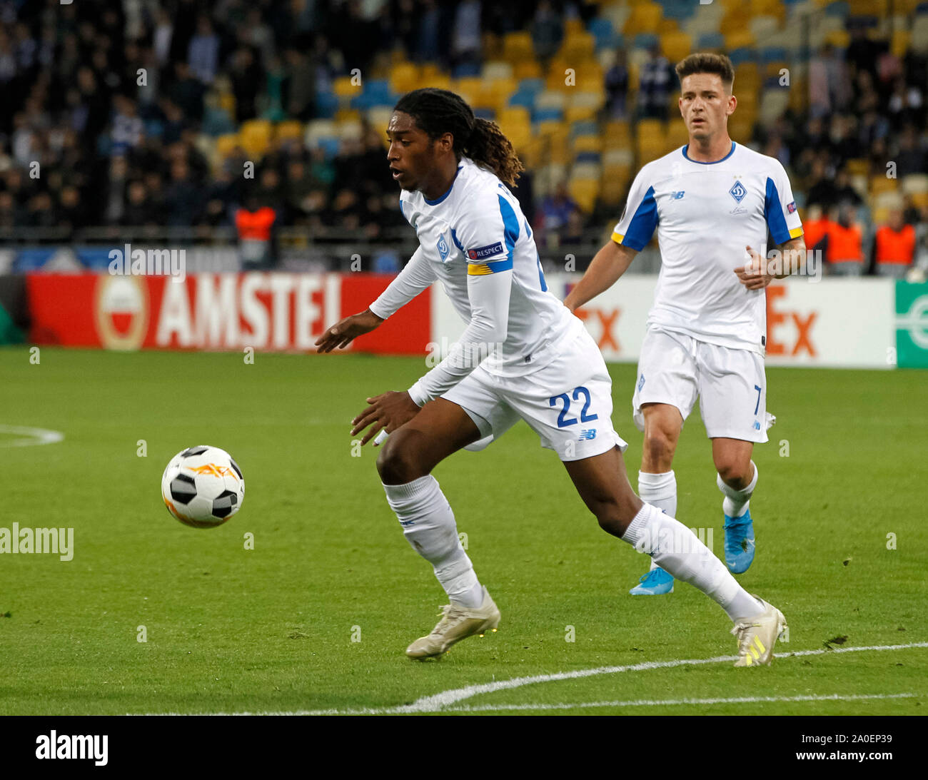 Kiev, Ukraine. 19th Sep, 2019. Gerson Rodrigues of Dynamo Kyiv in action during the 2019/2020 UEFA Europa League group stage football match day 1 game, between Swedish Malmo FF and Ukrainian FC Dynamo Kyiv, at the NSC Olimpiyskiy stadium. (Final Score: Dynamo Kyiv 1-0 Malmö FF) Credit: SOPA Images Limited/Alamy Live News Stock Photo