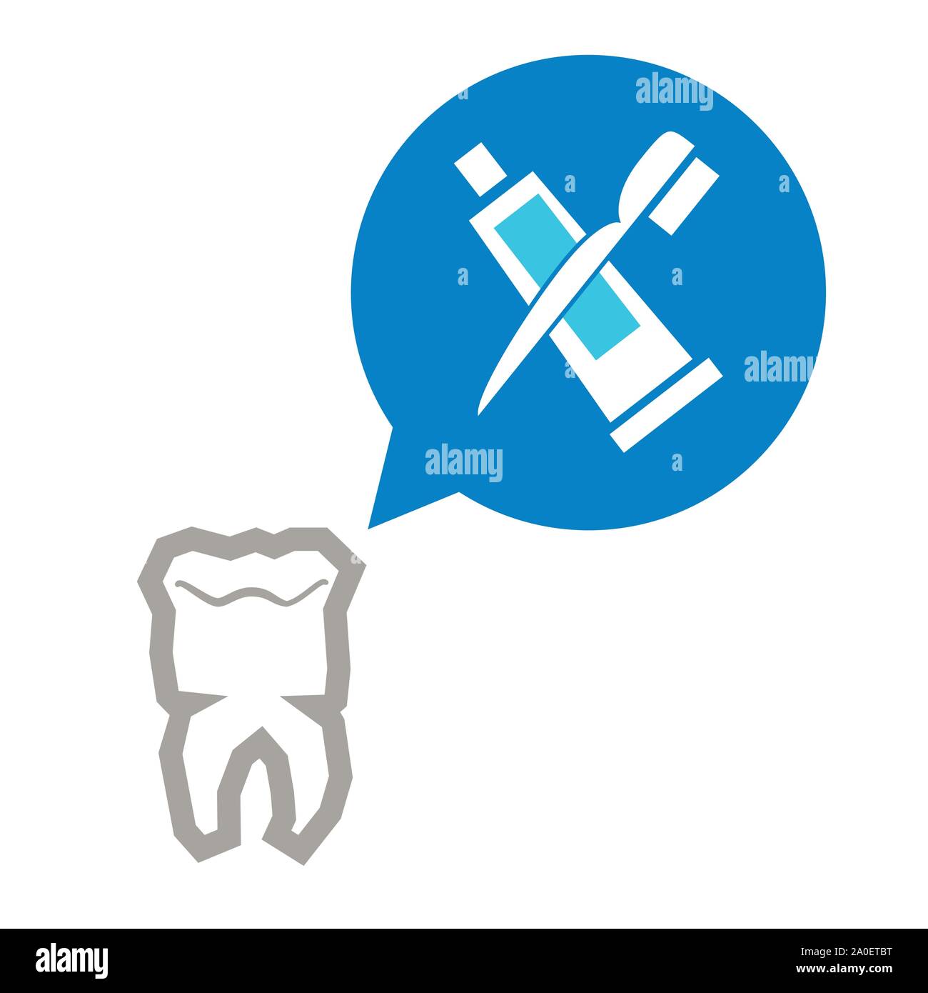 tooth human with brush and tooth paste vector illustration design Stock ...