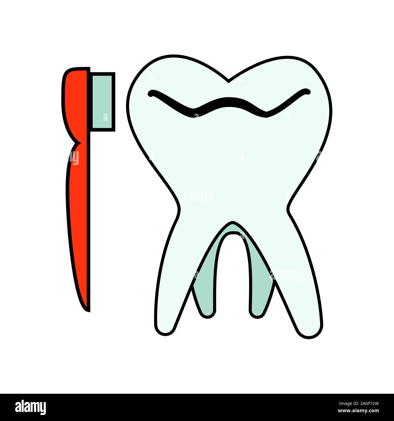 tooth human with brush vector illustration design Stock Vector Image ...