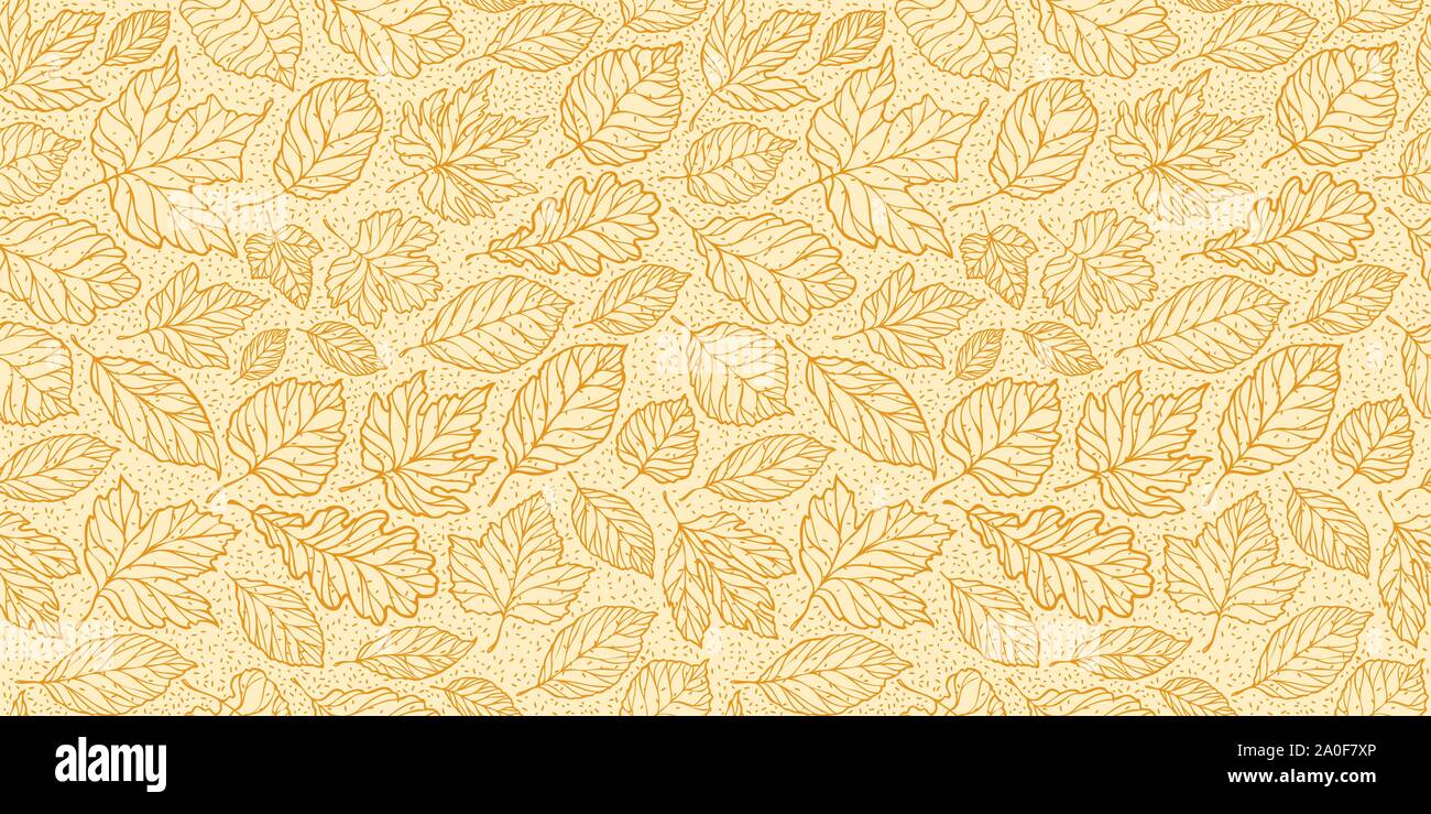 Autumn seamless background with leaves. Leaf fall vector illustration Stock Vector