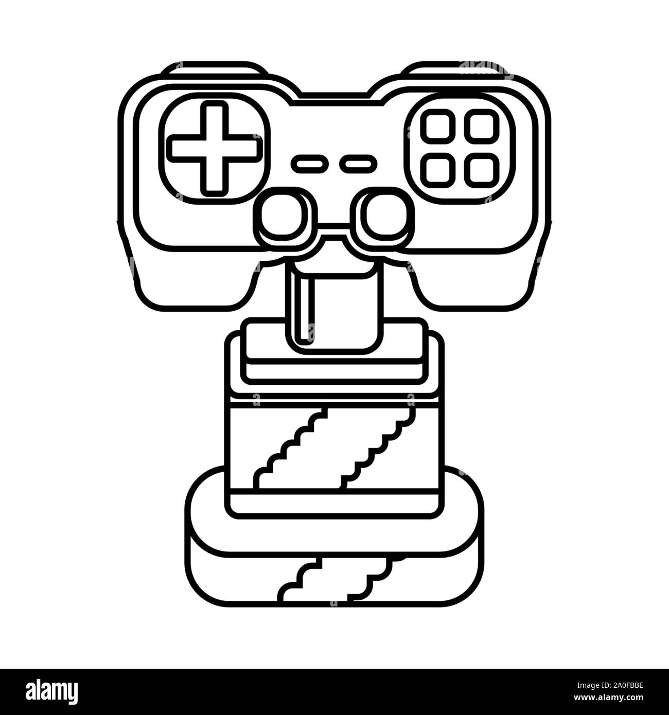 trophy award with video game control vector illustration design Stock ...