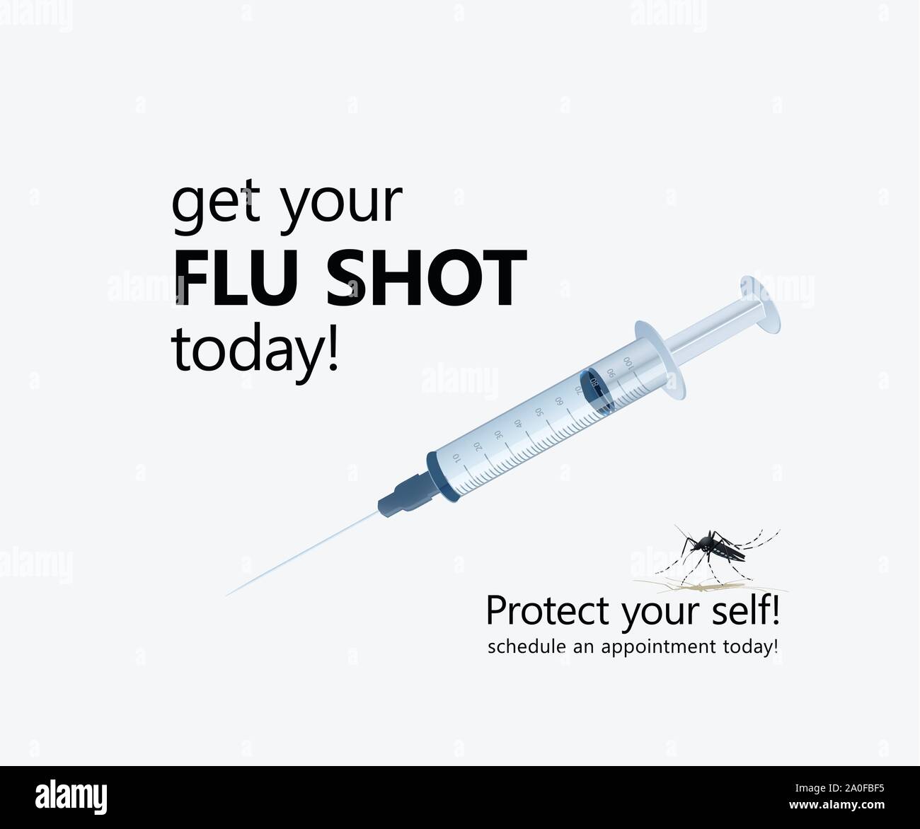 Flu Shot Banner With Syringe Vector Illustration Stock Vector Art