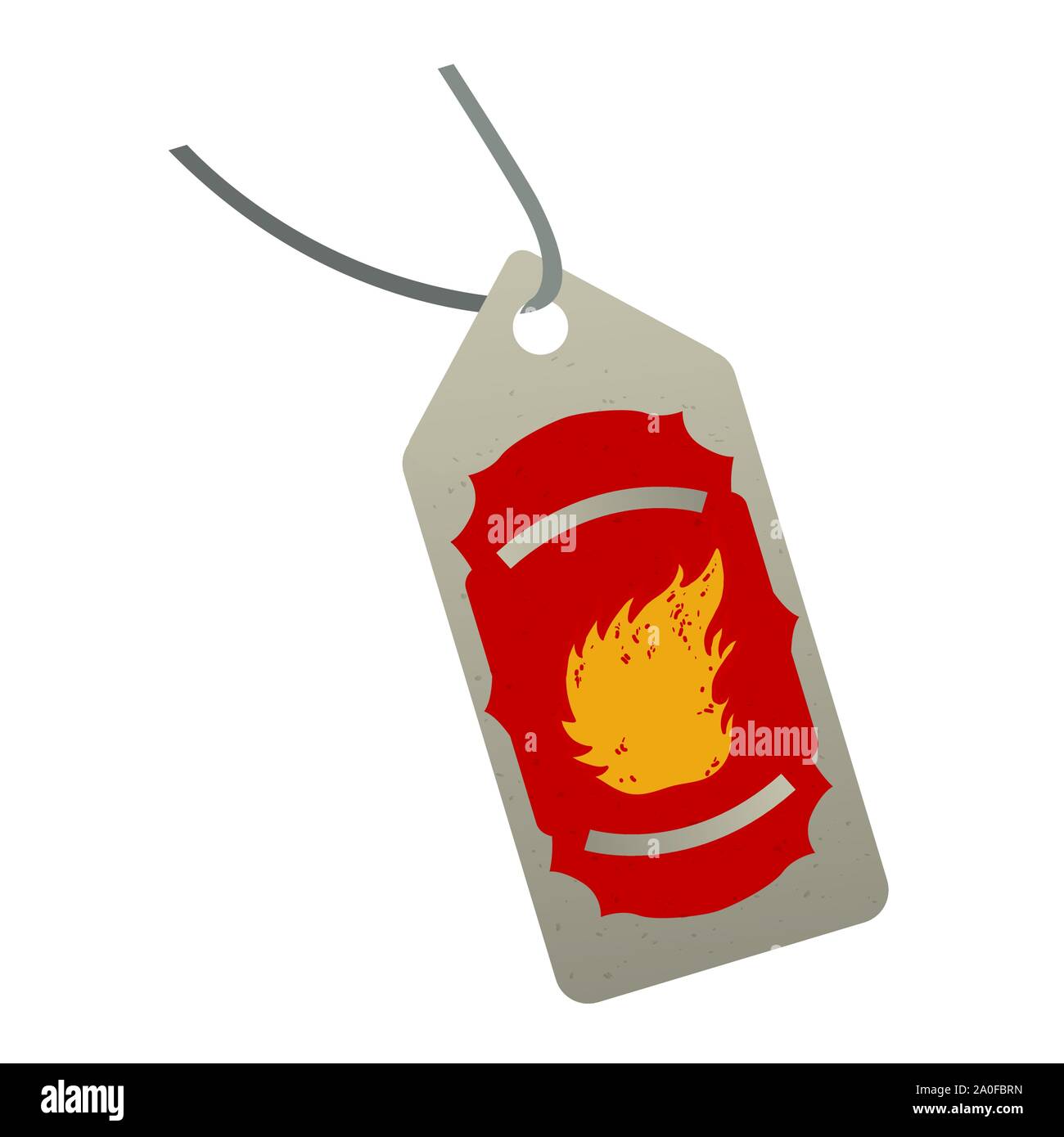 circular tag with fire flame vector illustration design Stock Vector